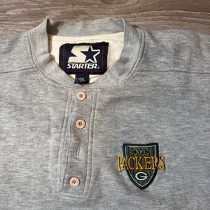 Starter Green Bay Packers NFL Mens Pullover Sweatshirt Gray X-Large